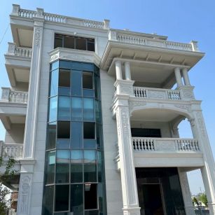 佛山 芝麻白花岗岩别墅外墙干挂效果展示