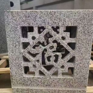 佛山 芝麻白花岗岩镂空雕花灯笼