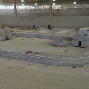 佛山 芝麻白整石坐凳（光面+自然面）