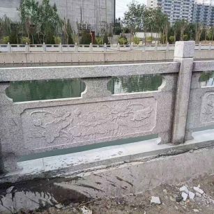 佛山 芙蓉白大花桥梁、河道，石材栏杆、围栏、护栏