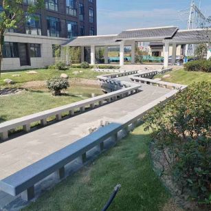 佛山 芝麻灰小区坐凳&栏杆安装效果